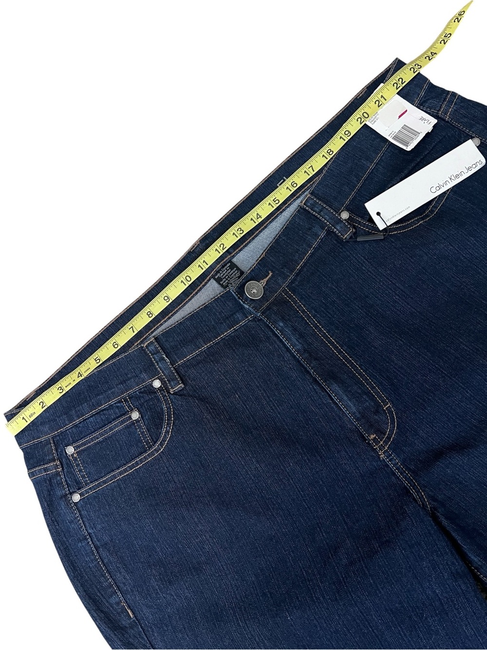 Calvin Klein 24W Flare Leg Jeans Straight Fit Coastal Cowgirl Beach Rodeo Ranch - Picture 5 of 11